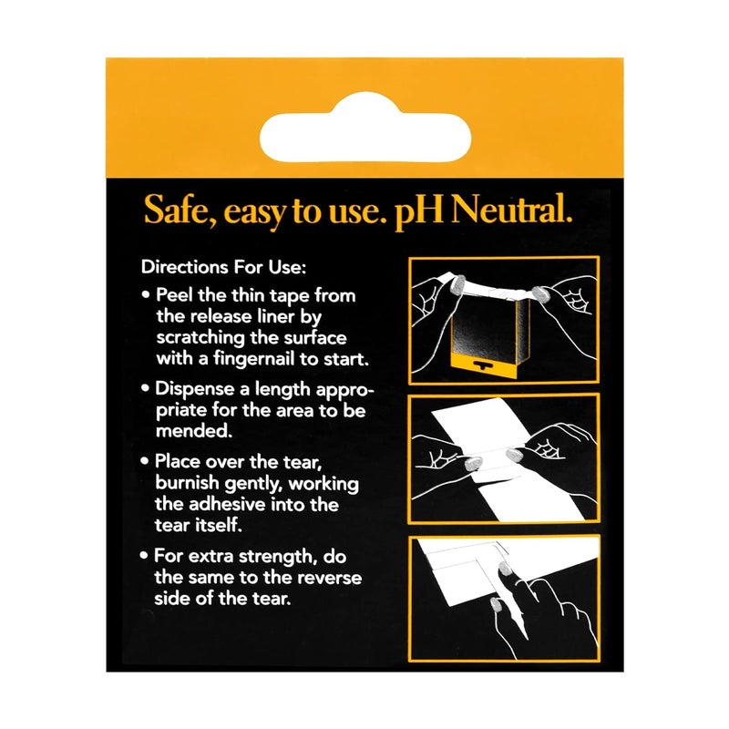 Lineco Archival Document Repair Tape, Repairs Paper Documents, Book Pages, Maps, Ephemera, Photos and Printed Artwork. Ideal for Family Archivist, Acid-Free Translucent Tape 1" x 35', Pack of 2 - Image 2