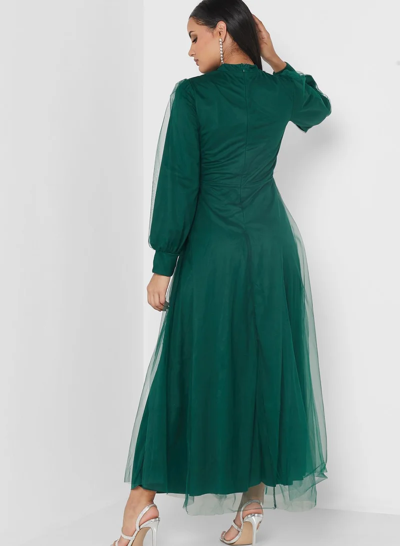 Khizana Embroidered Waist Tulle Dress