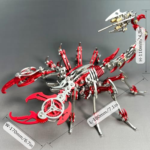 OreilleStar 3D Metal Scorpion Puzzles 350 Pieces Stainless Steel Assembly Disassembly Modern Style DIY Building Block Toys Brain Teaser Ages 15 - Image 5