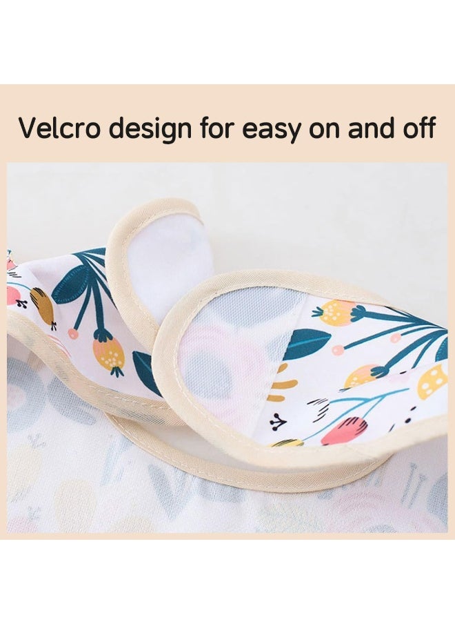 ECVV Baby Waterproof Cute Wings Ruffle Mess Proof Infant Feeding Bibs With Catch-All Pocket, 6 - 48 Months, 2 Pieces  - Image 3