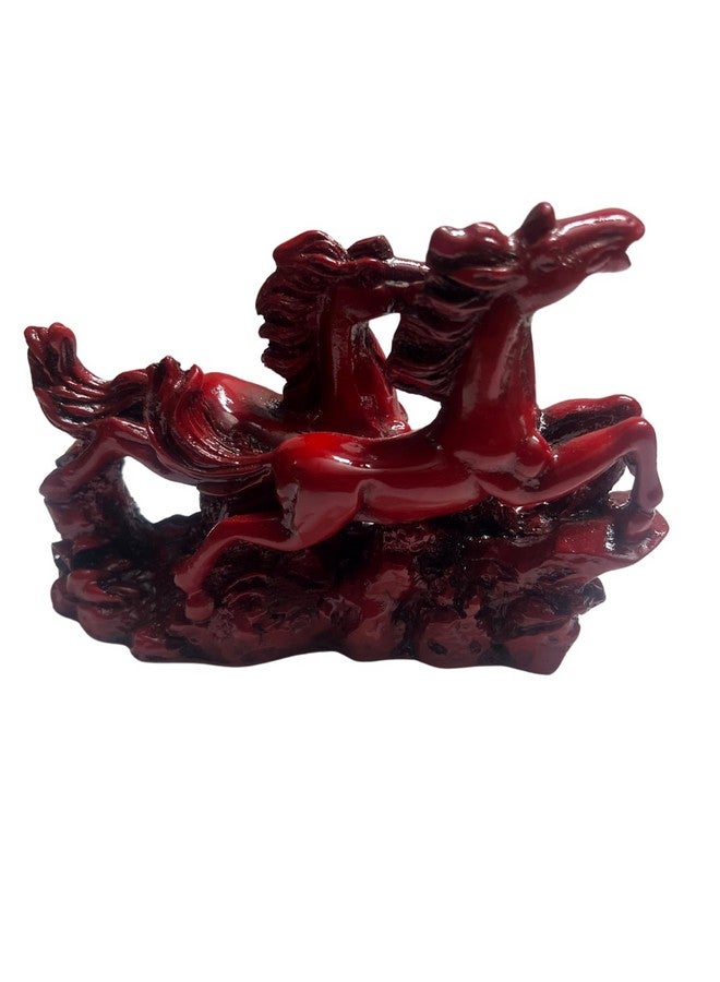 GJ Fengshui Vastu Running Horses Showpiece| Made in India (Red) - Image 3