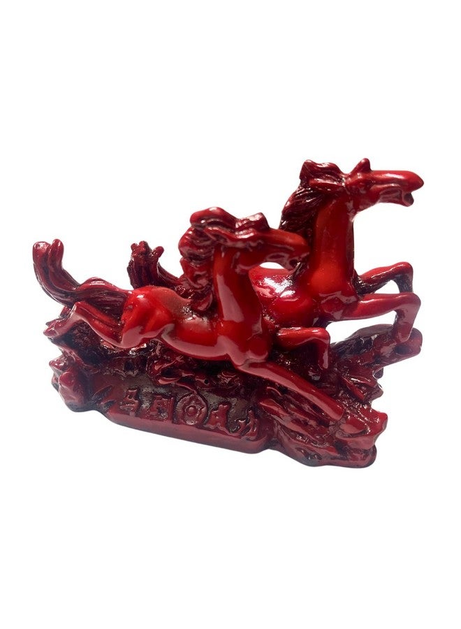 GJ Fengshui Vastu Running Horses Showpiece| Made in India (Red) - Image 5
