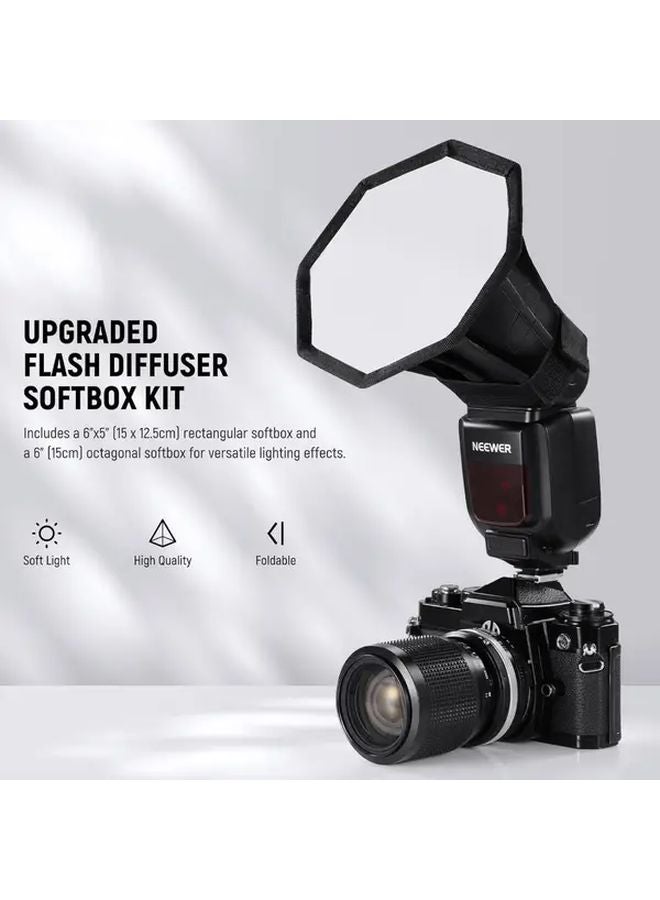 Neewer Upgraded Collapsible Flash Diffuser Softbox 2 Pack Variant Color For Godox Sony Nikon Canon - Image 5