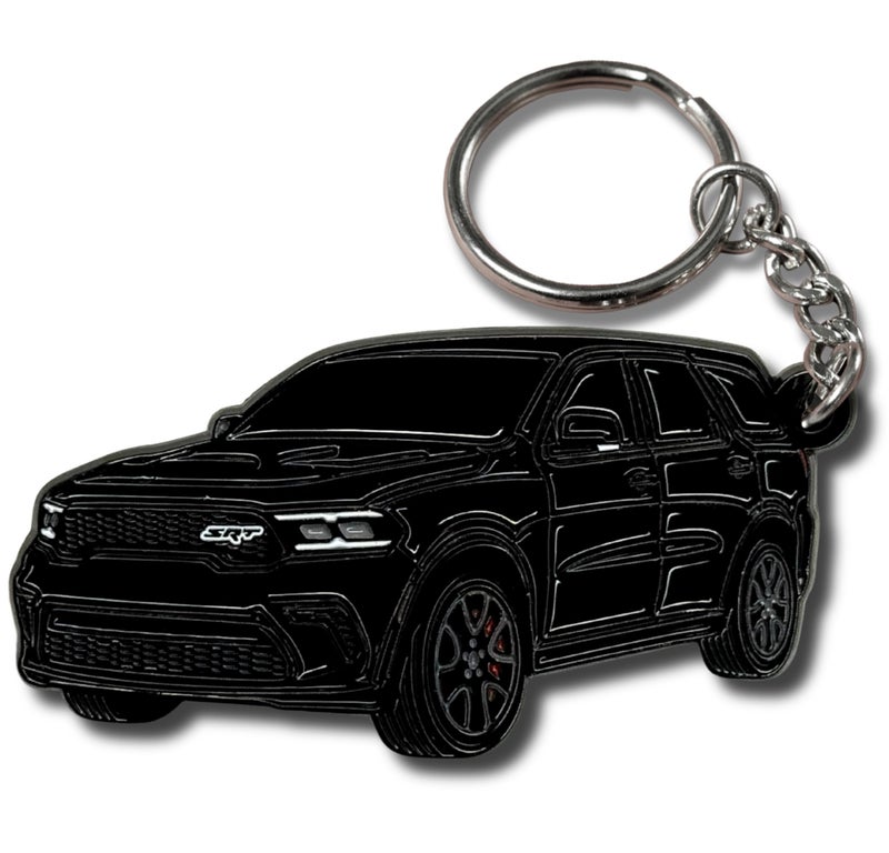 FOUR WHEEL BEAST Dodge Durango Metal Keychain â€“ Officially Licensed Accessories Key Chain Cool Gifts Men RT SRT Gift (Black) - Image 1