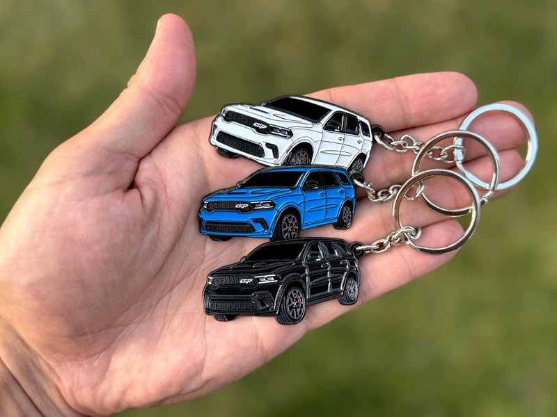 FOUR WHEEL BEAST Dodge Durango Metal Keychain â€“ Officially Licensed Accessories Key Chain Cool Gifts Men RT SRT Gift (Black) - Image 3