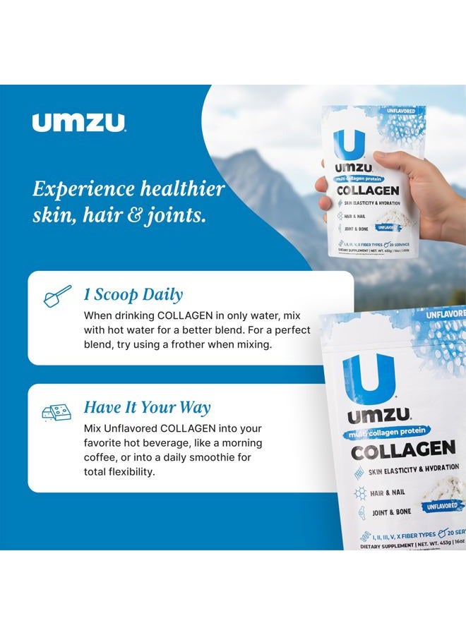UMZU zuCollagen Protein - Multi Collagen Protein, Support Skin, Hair, Joints, and Muscle Recovery - Unflavored, 80 Calories, 20 Grams Protein - 1 Scoop Per Serving (20 Servings) - Image 3
