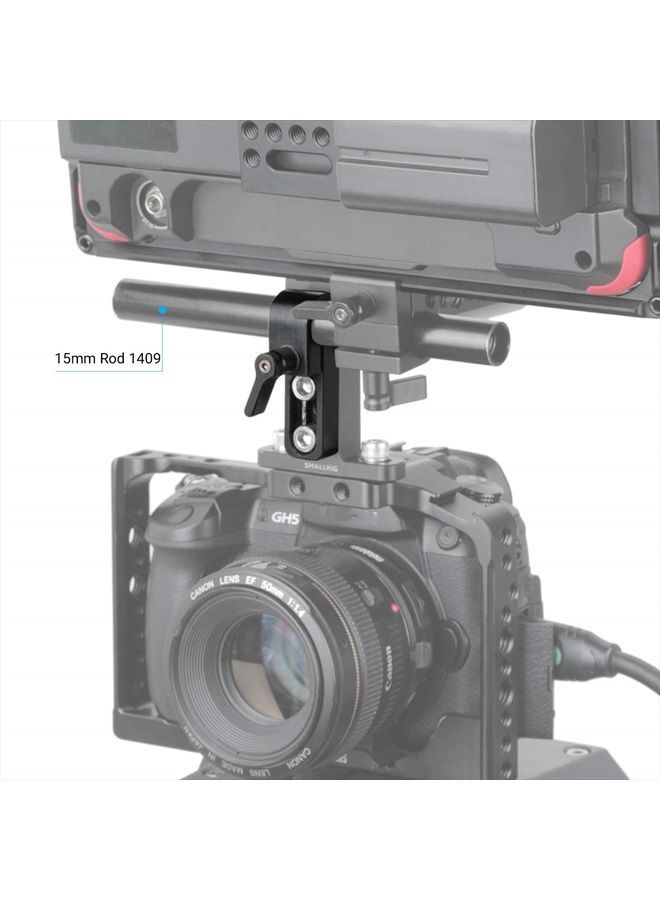 SMALLRIG Single 15mm Rail Clamp Mount Rod Clamp with Long Hole on Plate/Cage/Handle for Rod Extension - 1549 - Image 5