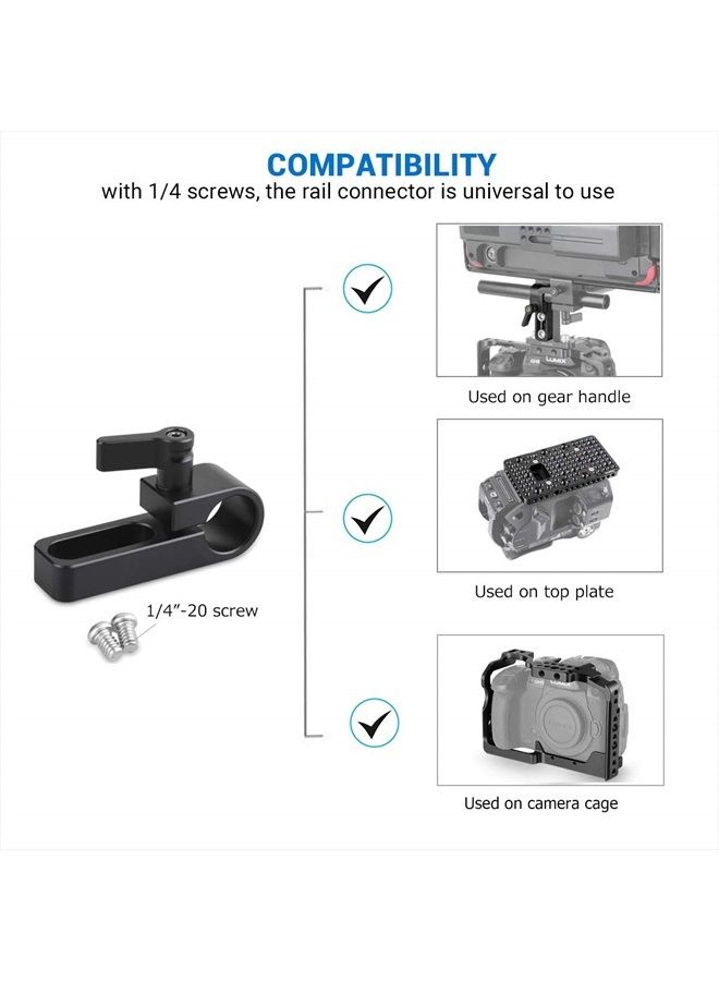 SMALLRIG Single 15mm Rail Clamp Mount Rod Clamp with Long Hole on Plate/Cage/Handle for Rod Extension - 1549 - Image 2