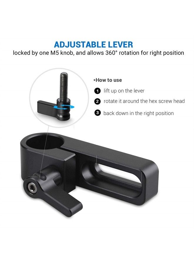SMALLRIG Single 15mm Rail Clamp Mount Rod Clamp with Long Hole on Plate/Cage/Handle for Rod Extension - 1549 - Image 4