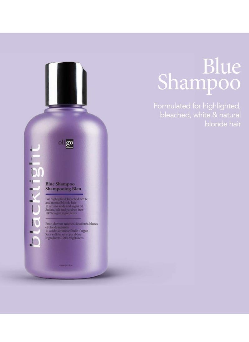 Oligo - OLIGO PROFESSIONNEL - Blacklight Blue Shampoo - Sulfate-Free Blue Shampoo for Blonde and Color Hair - Revive Treated Hair - Refreshes Faded Highlights - 11 Amino Acids and Moisturizing Formula - 8.5oz - Image 1