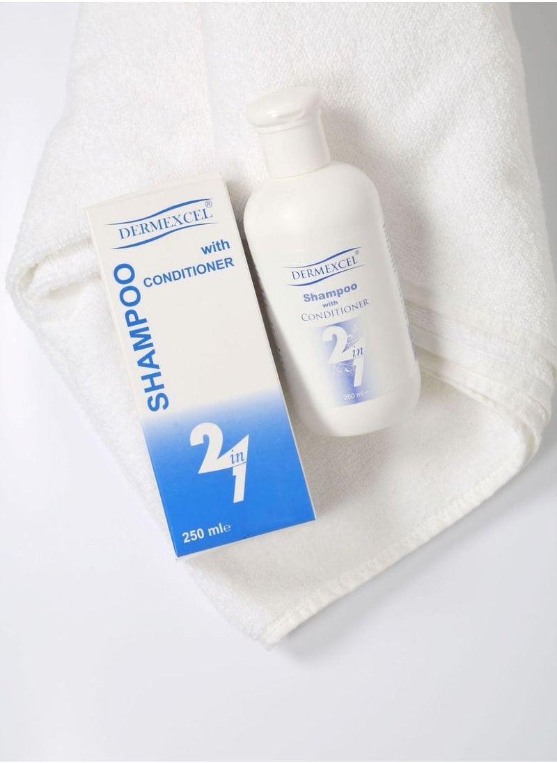 Dermexcel Shampoo Conditioner Combo - Shampoo And Conditioner In One - Moisturizing Shampoo and Conditioner for Sensitive Scalp -  Moisturizing Shampoo & Conditioner for Curly Hair  - Image 2