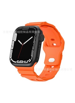 New Breathable Sweat-Proof Silicone Band for Apple Watch 1-8/Ultra Orange 38/40/41
