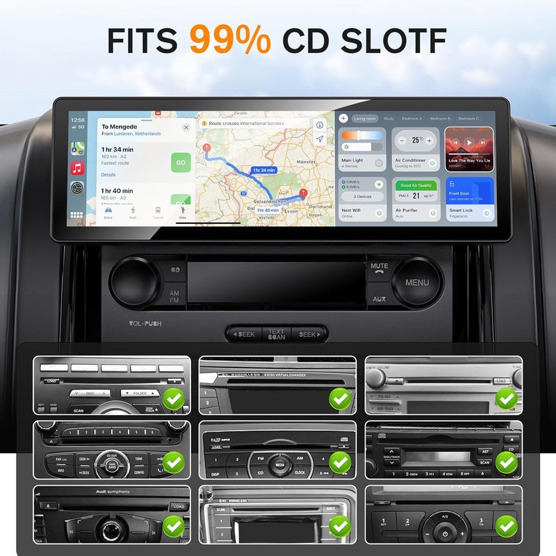 iGoevo CD Slot Mount for CarPlay Screen - 360° Rotation, Tool-Free Installation, Compatible with 7-10 Inch Displays - Image 5