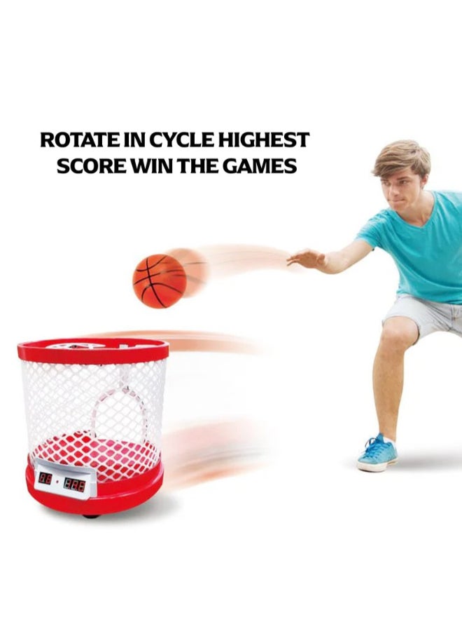Hostfull Moving Basketball Hoop Set | Runaway Basketball Hoop Stand | Two Balls, One Pump | Electronic Scoreboard with Stadium Sound | Toddler Basketball Toys for Boys Age 5 6 8 12 (Red) - Image 3