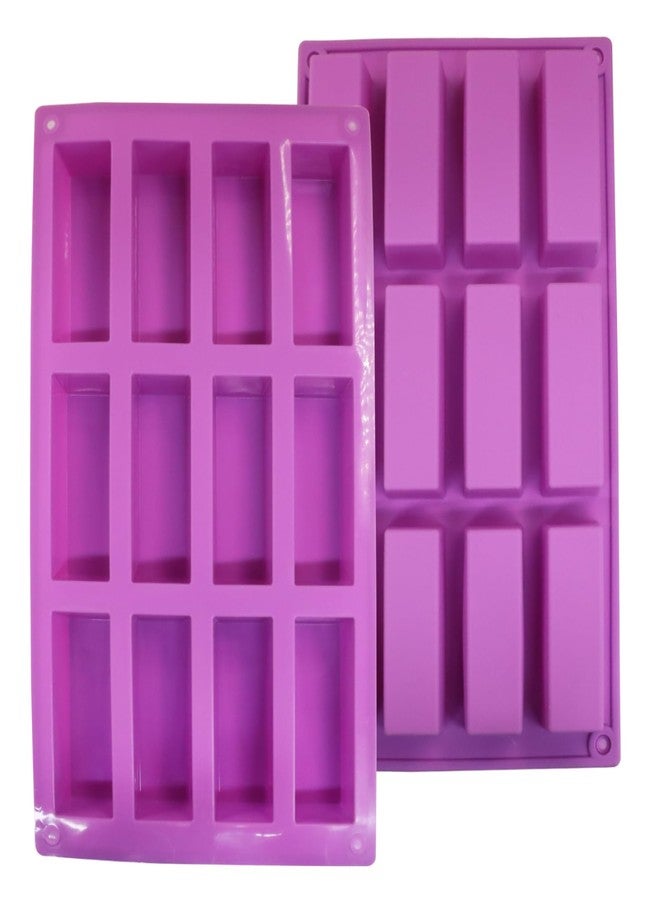 Hitefu 2 Pcs Silicone Granola Bar Molds, 12 Cavity Large Rectangle Bar Molds for Nutrition, Cereal, Energy, Protein, Truffles, Brownies & Cornbread - Image 1