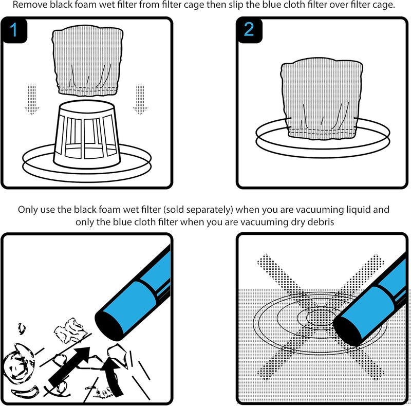 Vacmaster Cloth Filter 4 to 16 gallon VRC5 Set of 3 - Image 2