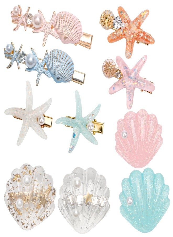 Catcan 10 PCS Starfish Hair Clips Seashell Hair Clip Set, Catcan Beach Hair Clips Seashell Hair Accessories for Women Clips Headwear Hairstyle Tool - Image 1
