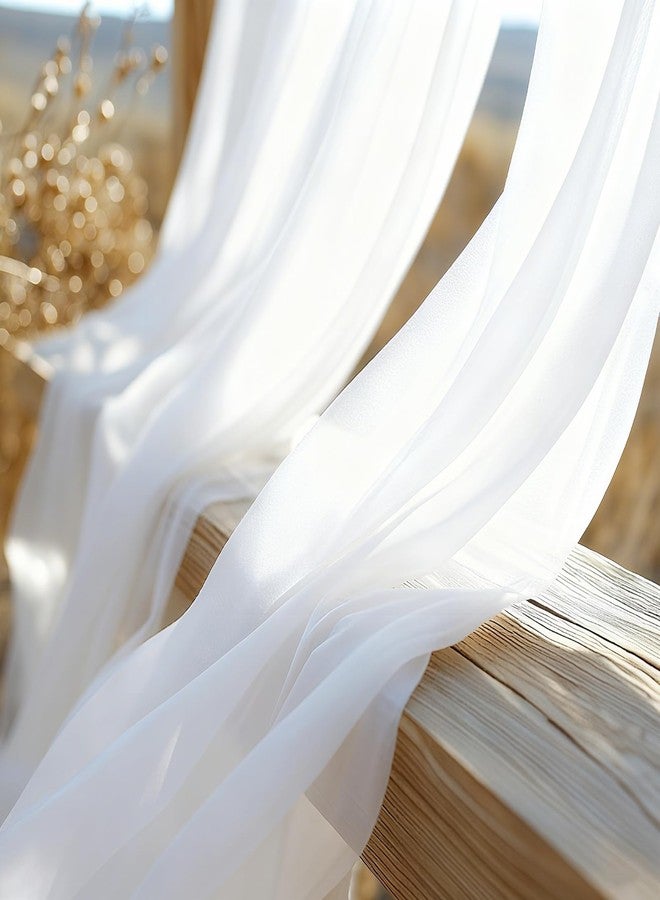 Patioman Wedding Arch Draping Fabric, 31.5" x 20FT Wrinkle-Free Sheer Chiffon Drapery for Ceremony Backdrop, Arbor, Pergola, Church Cross, Photo Booth, Baby Shower & Home Decor, 1-Pack, White - Image 5