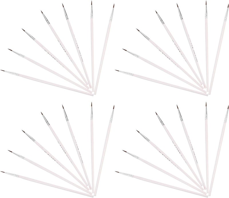 Zerodeko 100pcs Nylon Hair Paintbrush Set Detail Paint Brushes for Acrylic Oil Watercolor Painting Artist Supplies White Fine Tip for Miniature and Craft Use - Image 1