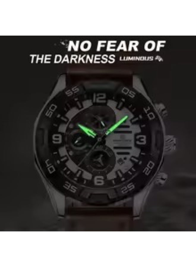 Naviforce Elegance Exquisite Multifunctional Men's Chronograph Watch (Silver) Original NF8043 - Image 3