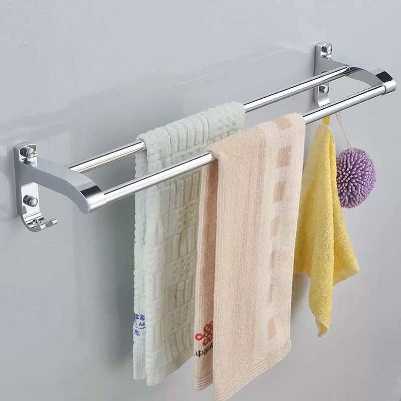 iSTAR iSTAR Towel Rod Double Rod Silver Towel Holder 24 inch Longer 2 Bar Towel Rod (Stainless Steel) (1)  - Image 1