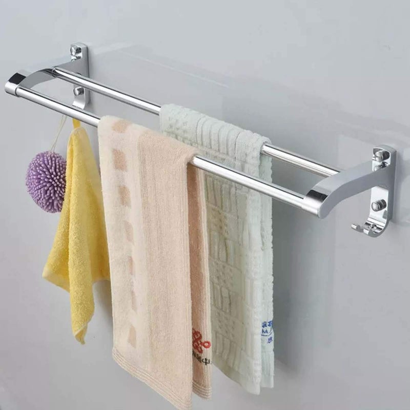 iSTAR iSTAR Towel Rod Double Rod Silver Towel Holder 24 inch Longer 2 Bar Towel Rod (Stainless Steel) (1)  - Image 3