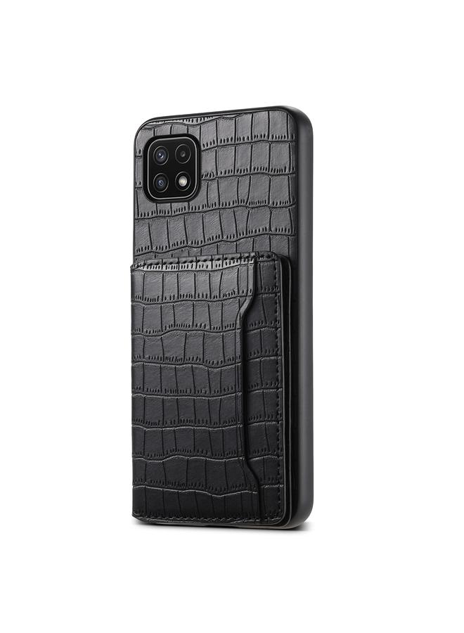 S-TOP Case For Samsung Galaxy A22 5G Crocodile Texture Card Bag Design Full Coverage Phone Case - Image 1