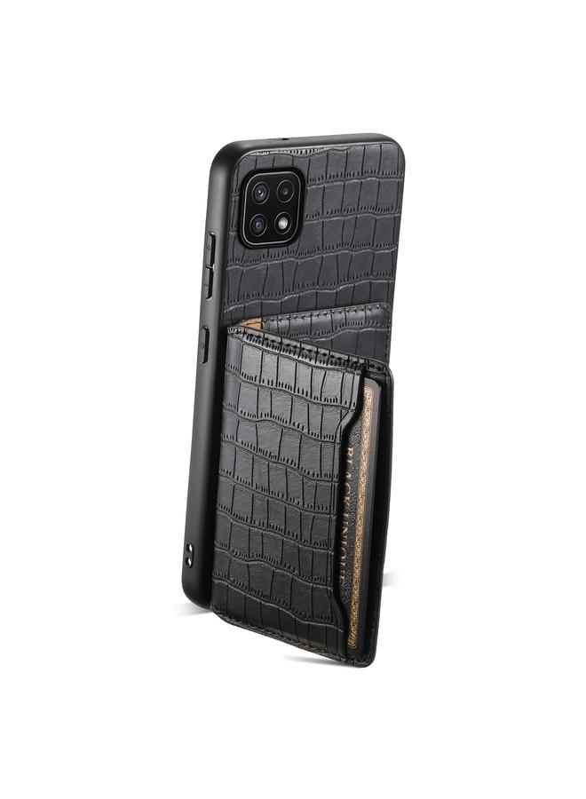 S-TOP Case For Samsung Galaxy A22 5G Crocodile Texture Card Bag Design Full Coverage Phone Case - Image 3