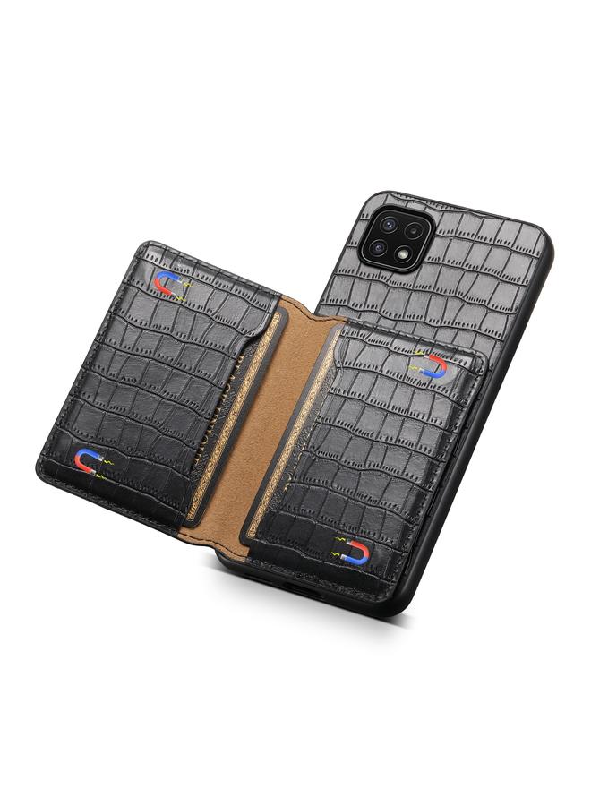 S-TOP Case For Samsung Galaxy A22 5G Crocodile Texture Card Bag Design Full Coverage Phone Case - Image 5