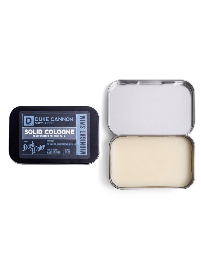 Duke Cannon Supply Co. Solid Cologne For Men Midnight Swim Cold Water, Crisp Greens, Fresh Air Concentrated Balm, Travel Friendly Tin, Made With Natural & Organic Ingredients, 1.5 Oz (1 Unit)  - Image 4