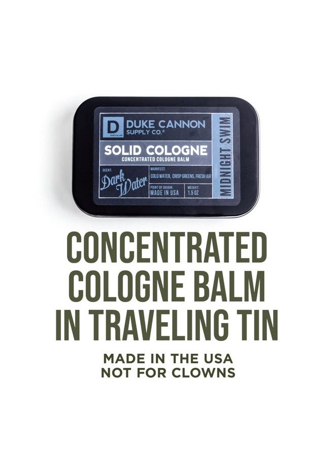 Duke Cannon Supply Co. Solid Cologne For Men Midnight Swim Cold Water, Crisp Greens, Fresh Air Concentrated Balm, Travel Friendly Tin, Made With Natural & Organic Ingredients, 1.5 Oz (1 Unit)  - Image 2