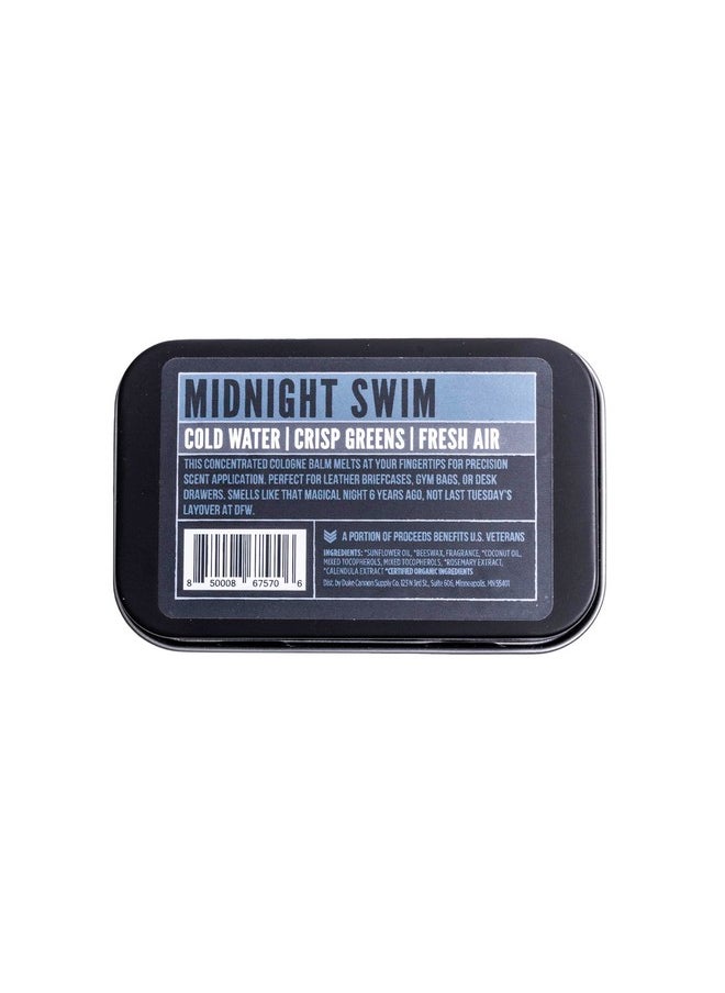 Duke Cannon Supply Co. Solid Cologne For Men Midnight Swim Cold Water, Crisp Greens, Fresh Air Concentrated Balm, Travel Friendly Tin, Made With Natural & Organic Ingredients, 1.5 Oz (1 Unit)  - Image 3