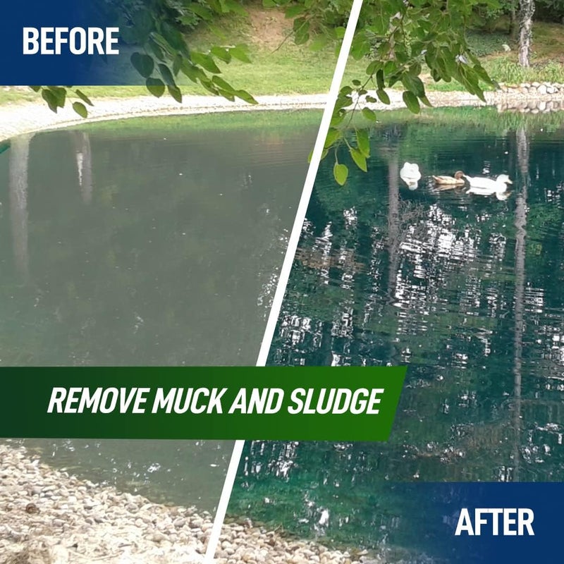 Not Rocket Sciences 4X Pond Cleaner - Reduces Muck & Sludge for a Clean, Natural Look - Super Concentrated Lake and Water Feature Enzymes Treats Up to 1 Acre, Pair with Dye - Safe for Fish and Wildlife (32 oz) - Image 1
