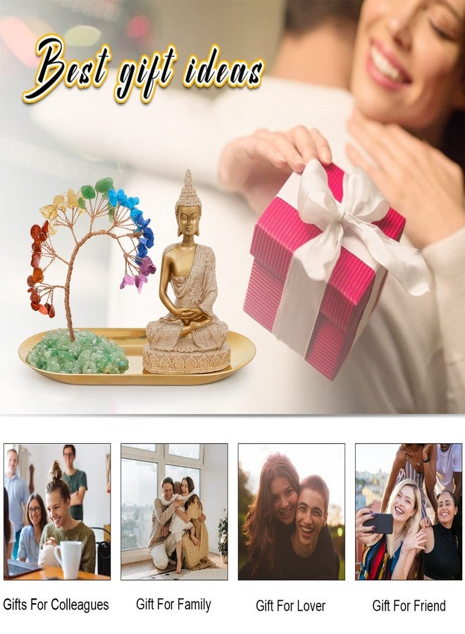 INNOLITES 7 Chakra Crystal Tree and Buddha Statue Set, Yoga Meditation Decor, Money Tree and Buda Statues for Home Living Room Office Shelf Decoration Wealth and Luck - Image 5