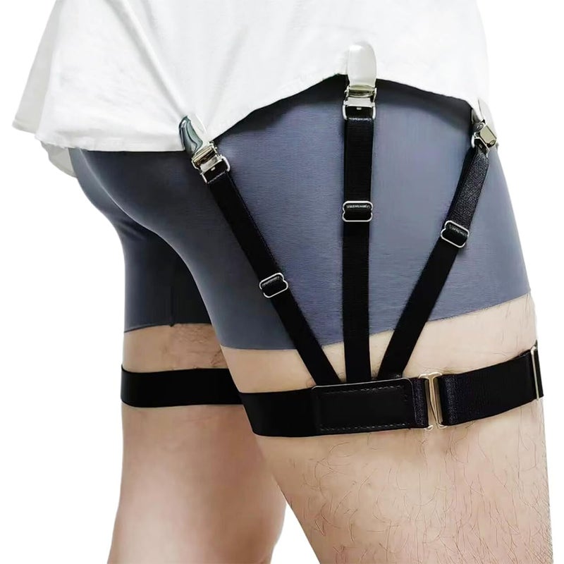 هانيا HANNEA® 2 قطع حزام قميص للرجال قابل للتعديل مع حزام مرن - Image 1