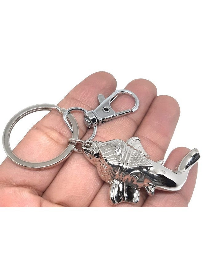 Aura Set Pf 3 Goodluck Lambodhar Ekdanta Vighnaharta Siddhivinayak Ganesha Ganpati Bappa Keyring Keychain For Bike Car Home Office Keys Silver Metal Keychain - Image 3