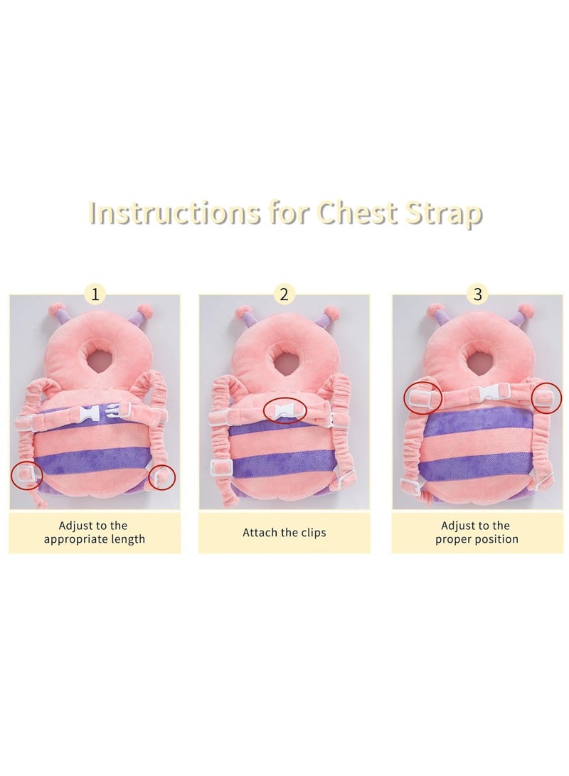 Taizz Ventures Baby Walker Head Protector - Adjustable Baby Head & Back Safety Cushion Backpack for Toddlers - Suitable for Ages 6 to 24 Months - Butterfly Pink  - Image 5