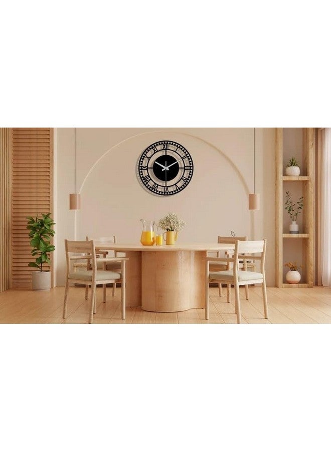 Dcloud Large Metal Skeleton Wall Clock with Roman Numerals - Silent Non-Ticking Decorative Clock for Living Room Cafe Loft Hotel Bar Office Bedroom Kitchen (Black) (40 CM) DA-137 - Image 5