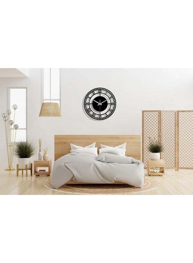 Dcloud Large Metal Skeleton Wall Clock with Roman Numerals - Silent Non-Ticking Decorative Clock for Living Room Cafe Loft Hotel Bar Office Bedroom Kitchen (Black) (40 CM) DA-137 - Image 2