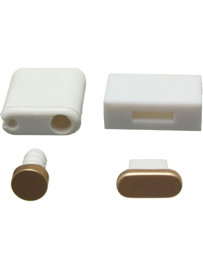 Golden Metal Ear Cover Reusable Earphone Jack Stoppers Charging Ports Debris - Image 1