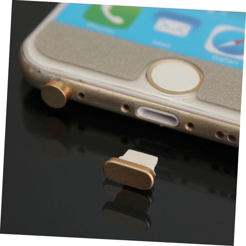 Golden Metal Ear Cover Reusable Earphone Jack Stoppers Charging Ports Debris - Image 5