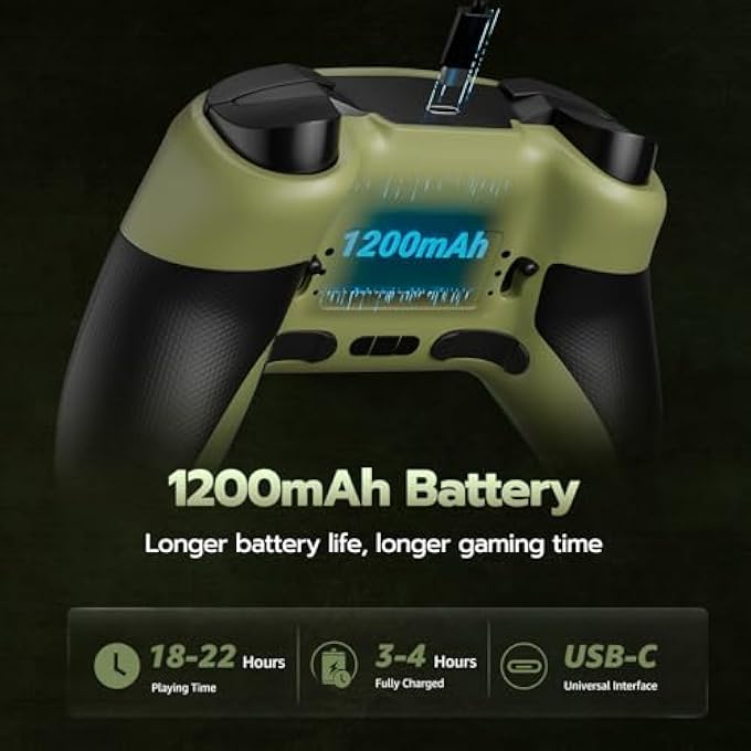 ISHAKO WIRELESS GAMING CONTROLLER FOR PC Â€“ BLUETOOTH & 2.4G GAMEPAD WITH BACK BUTTONS, HALL TRIGGER/JOYSTICK, TURBO, RGB LIGHTSÏ¼ŒGAME CONTROLLER COMPATIBLE WITH WINDOWS/LAPTOP/SWITCH/IPHONE - Image 3