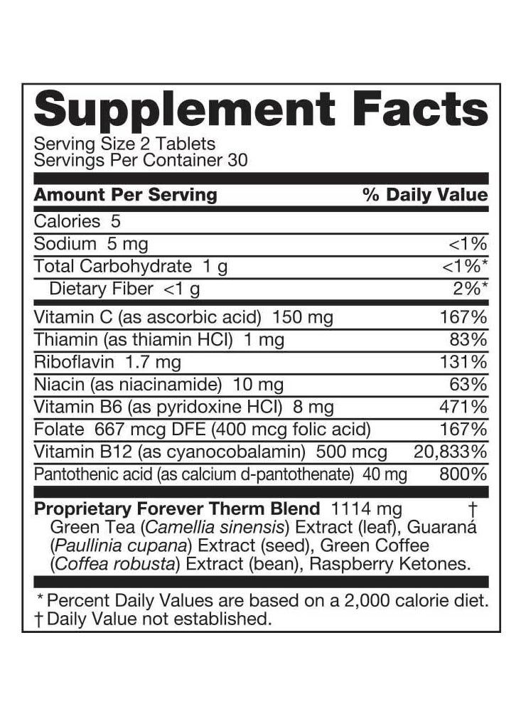 Forever Living Therm cosmetics supplement for weight loss and high burning rate 60 tablets  - Image 4