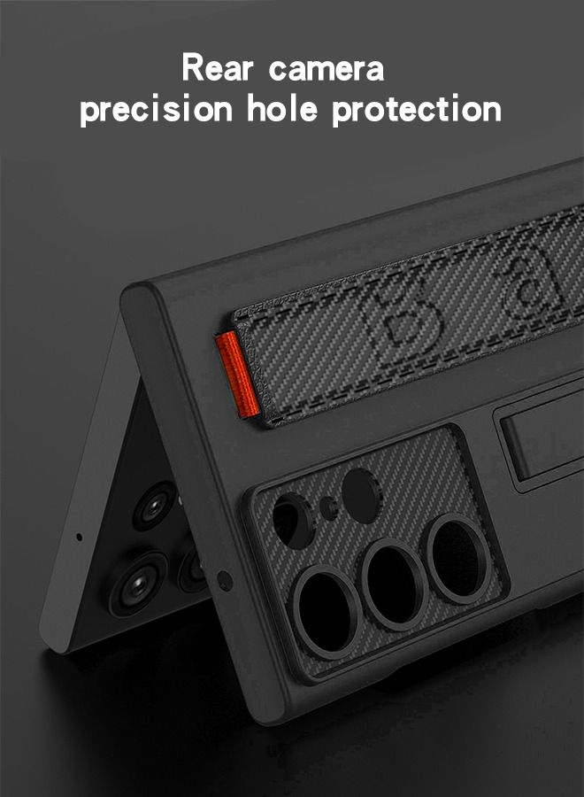 GROIC Compatible for Samsung Galaxy S23 Ultra 6.8" Case with PU Wrist Strap Holder, Stand Kickstand Case and Camera Lens Protective Cover Drop Protective Slim Hard Shockproof Case  - Image 4