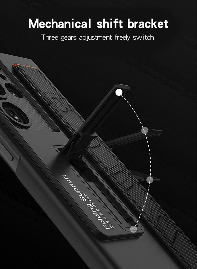 GROIC Compatible for Samsung Galaxy S23 Ultra 6.8" Case with PU Wrist Strap Holder, Stand Kickstand Case and Camera Lens Protective Cover Drop Protective Slim Hard Shockproof Case  - Image 3