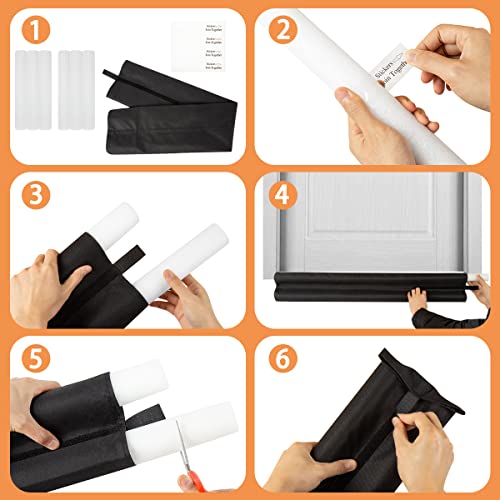 PUNP Draft Door Stopper 36 Inches, Draft Guard for Interior Door, Heavy Duty Door Sweep, Sound Proof Reduce Noise Keeping Warm in and Cold Out, Thicker Door Draft - Image 4