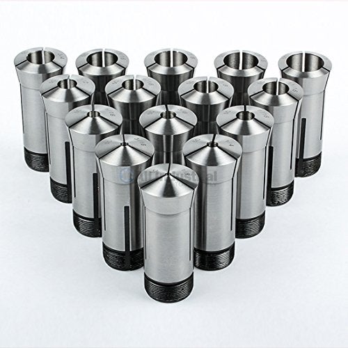 All Industrial High Precision 15 Pc. Round 5C Collet Set 1/8-1" x 16ths Hardened T.I.R. 0.0005" Lathe - Image 1