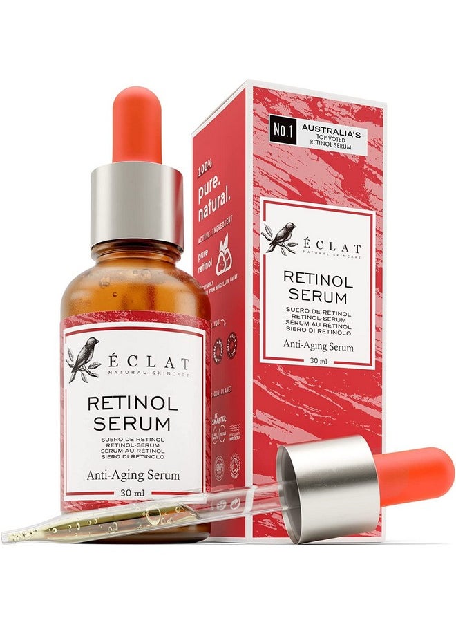Eclat Skincare - Retinol Serum 2.5% Retinol Serum For Face Resurfacing Retinol Serum With Aloe Vera Hyaluronic Acid And Vitamin B3 Anti Wrinkle Serum Retinol For Moisturizing & Brightening Antiaging Serum - Image 1