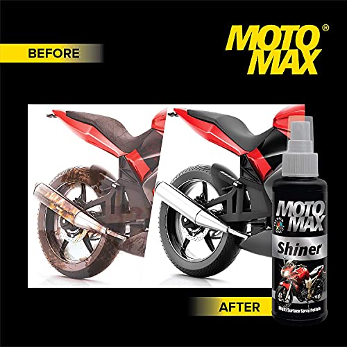 Motomax Shiner Multi surface Spray Polish 100ml, Pack of 2 |Instantly Cleans, Polishes and Shines Motorbikes, Scooters, Cars | Useful for Plastic, Metal, Tyre & Rubber Part - Image 5