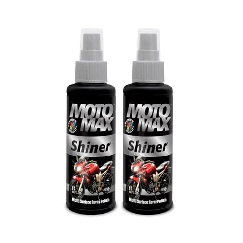 Motomax Shiner Multi surface Spray Polish 100ml, Pack of 2 |Instantly Cleans, Polishes and Shines Motorbikes, Scooters, Cars | Useful for Plastic, Metal, Tyre & Rubber Part - Image 1